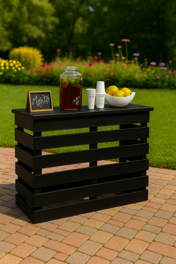 Drinks BAR 1.2m - White, Rustic or Black - Image 2