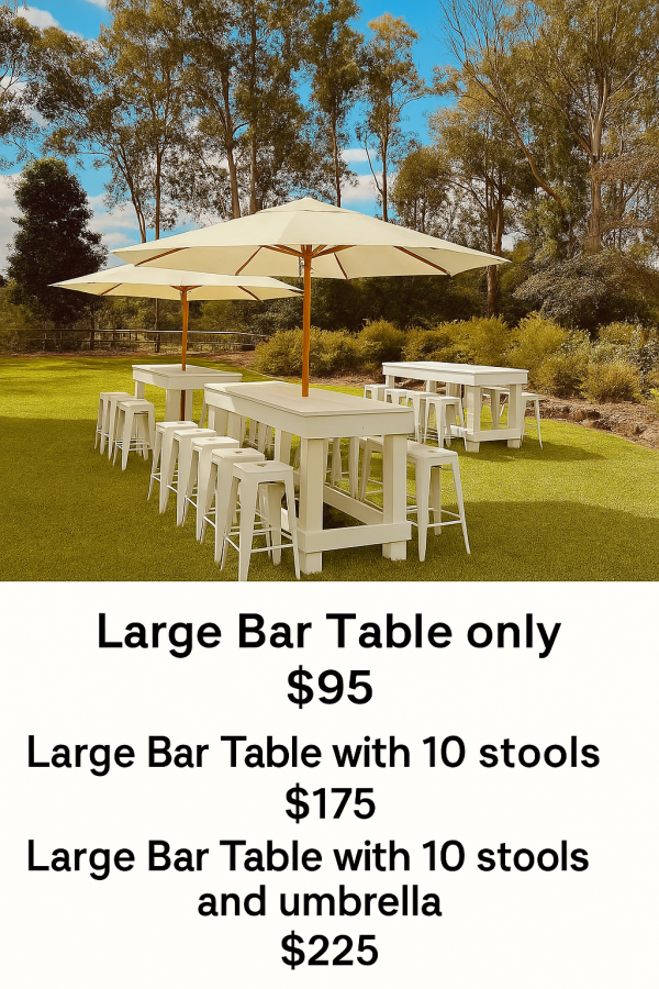 Bar Table 10 Seater WHITE - Various Bundles - Image 3