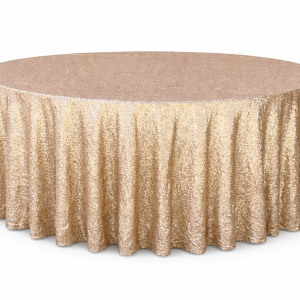 Table Cloth - Round Sequin Champagne Gold