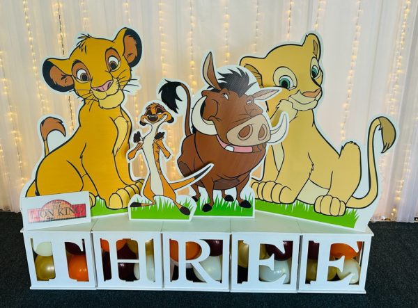 Lion king light up three Brisbane hire pick up diy collect Virginia balloon blocks