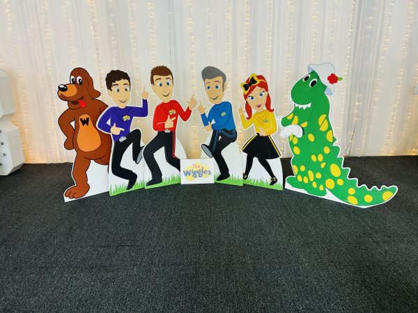The Wiggles party props for hire Brisbane Virginia kids birthday balloon cutout Dorothy dinosaur wags the dog The Wiggles