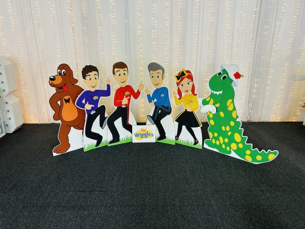 The Wiggles party props for hire Brisbane Virginia kids birthday balloon cutout Dorothy dinosaur wags the dog The Wiggles
