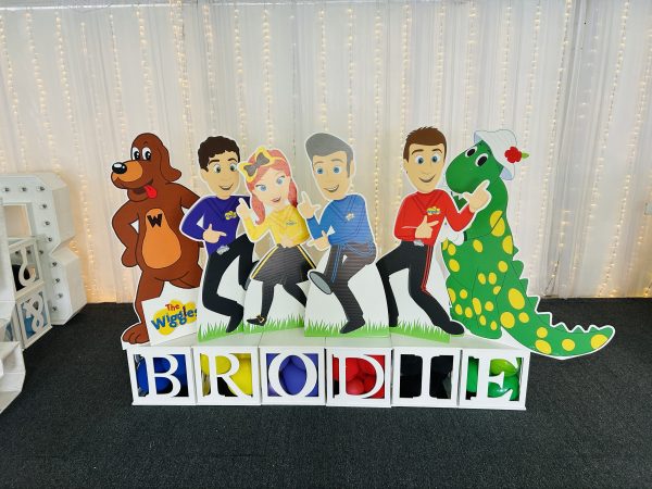 The Wiggles party props for hire Brisbane north side bne Virginia kids birthday balloon cutout Dorothy dinosaur wags the dog The Wiggles
