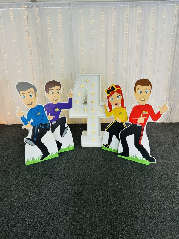 The Wiggles party props for hire Brisbane Virginia kids birthday balloon cutout Dorothy dinosaur wags the dog The Wiggles