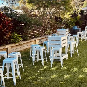 4 seater Bar Table & Stools BUNDLE - White, Rustic or Black