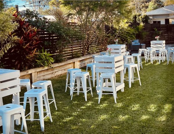 4 seater Bar Table & Stools BUNDLE - White, Rustic or Black