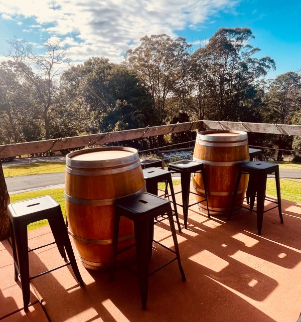 4 Seater Wine Barrel & Stools BUNDLE - Black or White stools