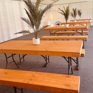 8 Seater Benches & Table BUNDLE - Rustic or White