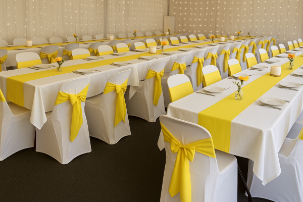 Full Tables, Chairs & Linens party hire Brisbane