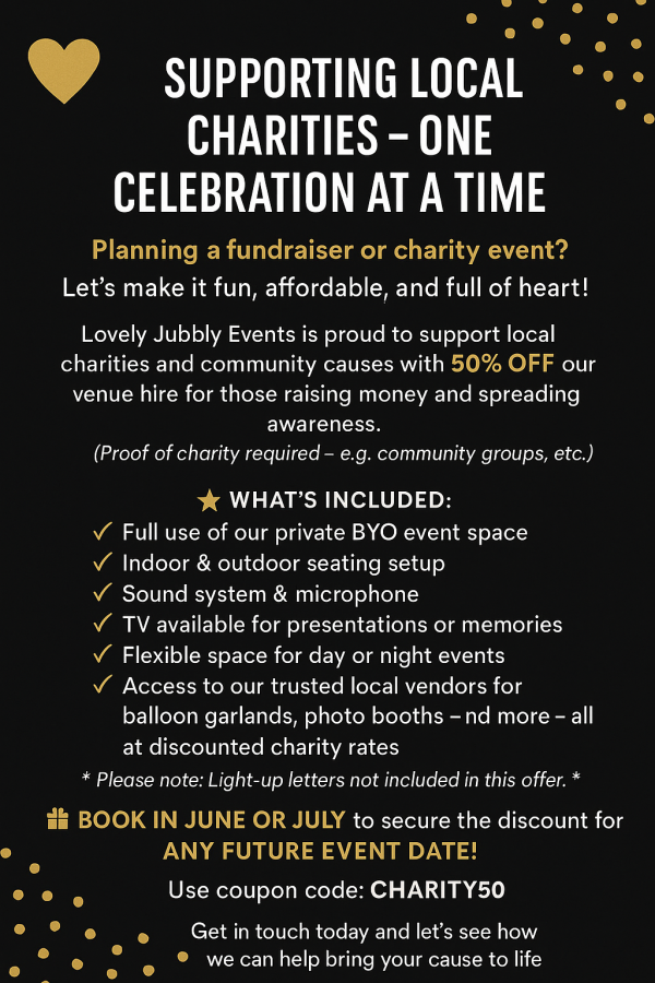 Charity events - 50% off when organising a fundraiser