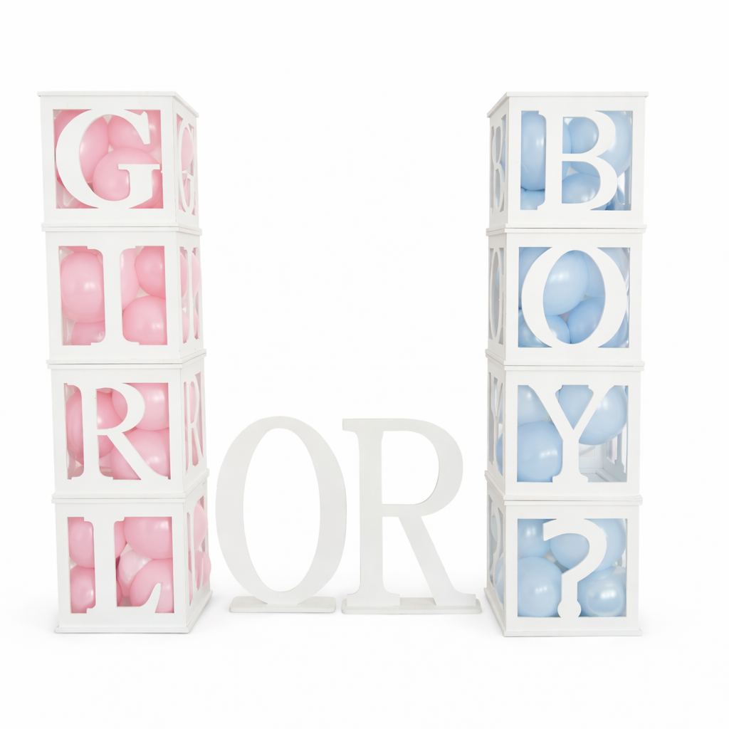 Baby BLOCKS Girl OR Boy ? Includes balloons