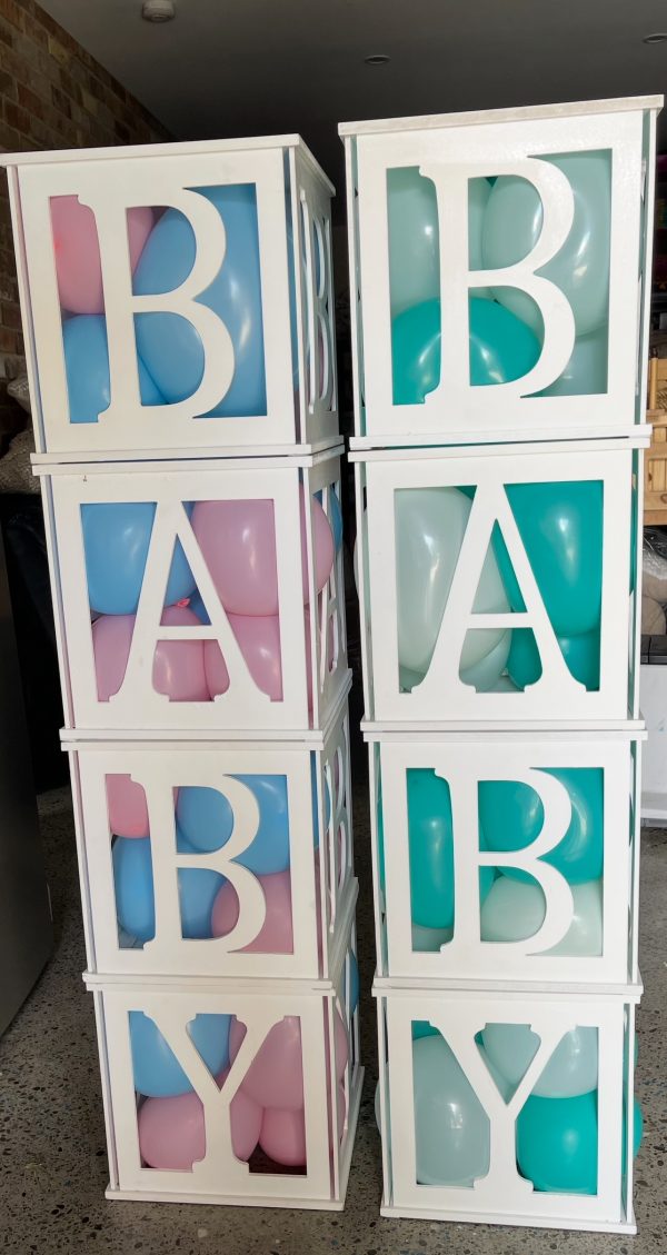 BABY Blocks BABY white wooden large - Image 3