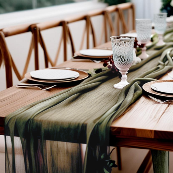 2m / 4m Table Runner Cheesecloth - All Colours - Image 3