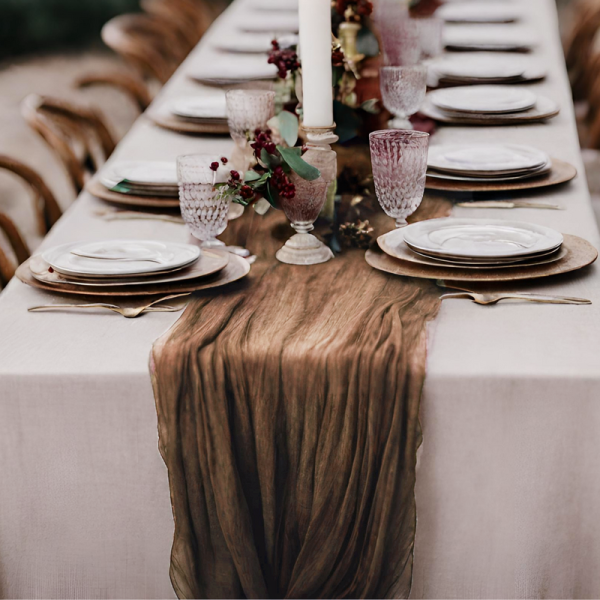 2m / 4m Table Runner Cheesecloth - All Colours - Image 8