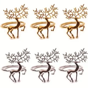 6 Pack Metal Napkin Rings - Many Styles