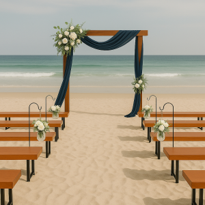 Ceremony package wedding pews / benches and arbour $300 DIY HIRE Lovely Jubbly events brisbane