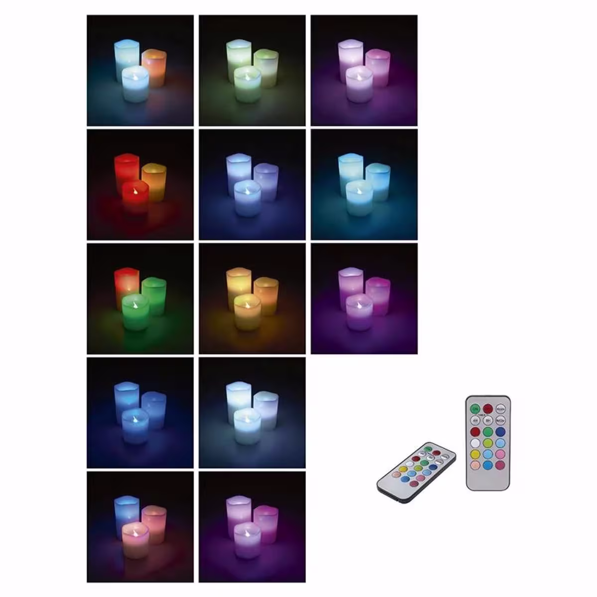 3 Pack Colour Changing Remote control Candles - Image 2