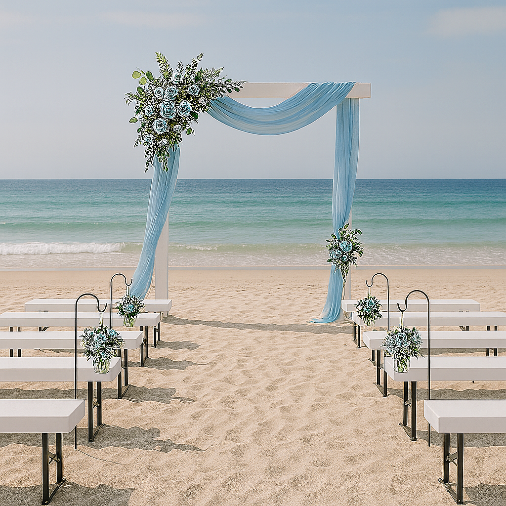 Ceremony package wedding pews / benches and arbour $300 DIY HIRE Lovely Jubbly events brisbane
