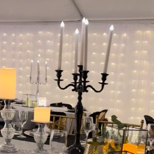 5 Arm Candelabra - Silver or Black