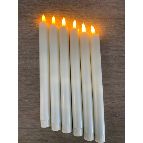 6 Piece Candles - Battery Operated - Tapered