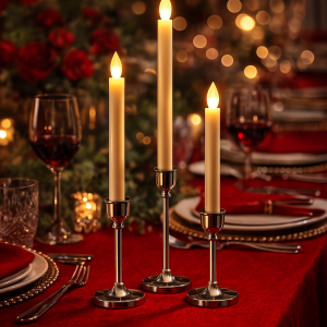 3 Pack of candle sticks & candles - various colours