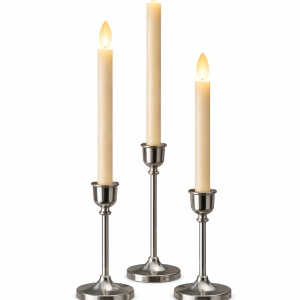 3 Pack of candle sticks & candles - various colours