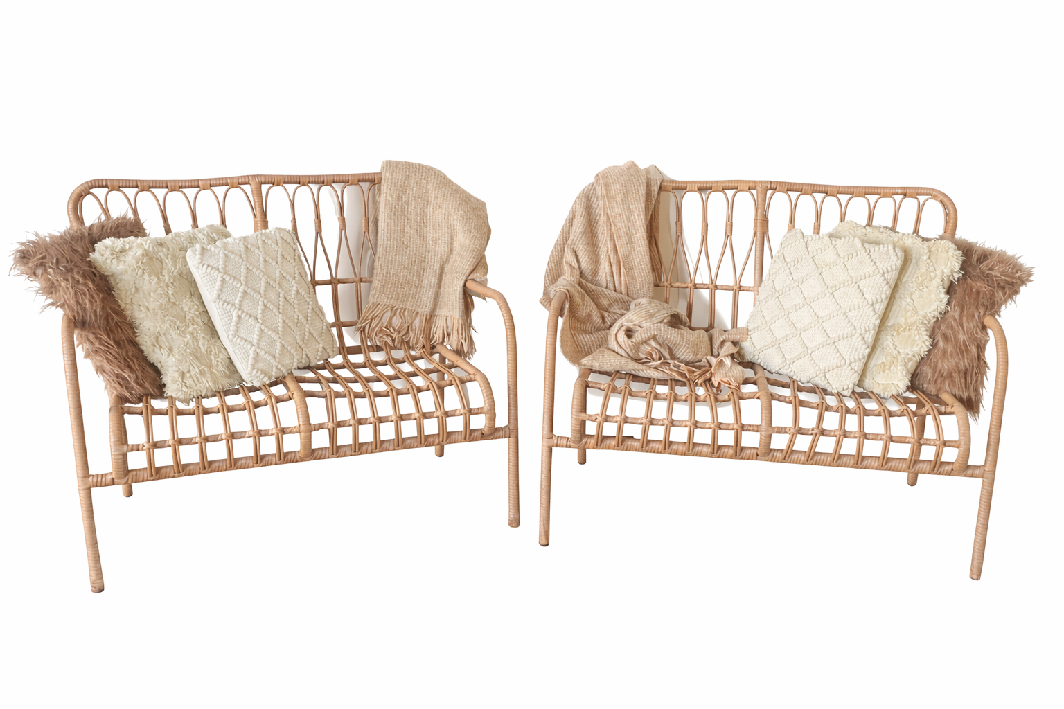 Rattan Lounge Set with Umbrella & Rug - Image 3